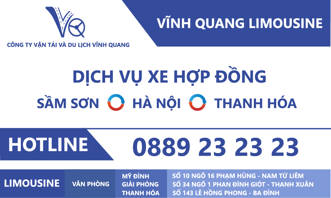 Nhà xe Vĩnh Quang Limousine Thanh Hóa Hà Nội